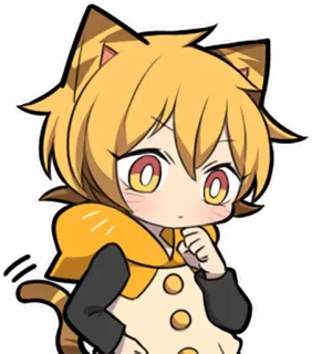 🤔 고양이, 애니메이션, 만화, 동물, 귀여운, 만화, 카와이 telegram sticker