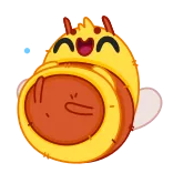 😂 Мультфильм, Животное, Милый, Счастливый, Монстр, Оранжевый, Желтый telegram sticker
