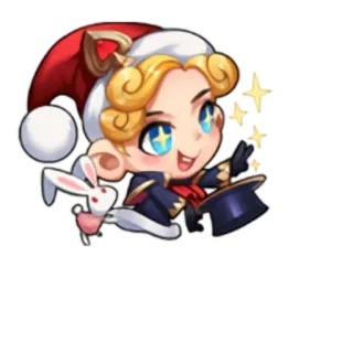 ✨ 魔法, クリスマス, 帽子, ウサギ, 漫画 telegram sticker