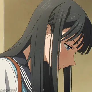 💠 anime, piangere, triste, ragazza, uniforme scolastica telegram sticker