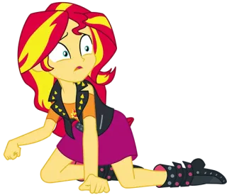 😨 Sunset Shimmer My Little Pony: Equestria Girls サンセットシマー, エクエストリア・ガールズ, アニメ, アニメーション, 女の子, 怖い whatsapp sticker