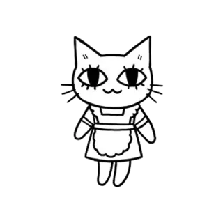 😸 Katze, Tier, Cartoon, süß, Haustier, häuslich, Maid telegram sticker