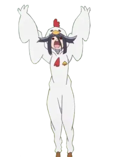 🐔 курица, аниме, костюм, птица, животное, косплей telegram sticker