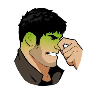 🤮 disgust, cartoon, smell, nose, funny telegram sticker