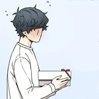 🤭 Anime, Sonrojo, Regalo, Romance, Ilustración, Dibujos animados telegram sticker