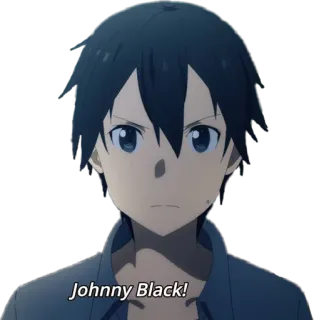 😑 Johnny Black! animé, personnage, garçon whatsapp sticker