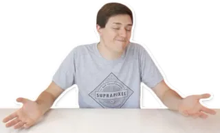 😑 SUPRAPIXEL homem, encolhendo os ombros, meme, indiferente, incerto whatsapp sticker