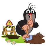 🤫 Krtek mole, cartoon, digging, cute, quiet, silence, children whatsapp sticker