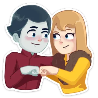 👌 pareja, amor, dibujos animados, amistad, relación telegram sticker