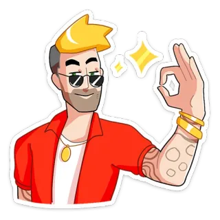 👌 오케이, 제스처, 스티커, 남자, 만화, 동의 telegram sticker