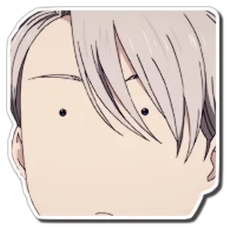 😶 Viktor Nikiforov Yuri on Ice Anime, Dibujos animados, Cara, Impactado, Divertido, Victor, Yuri on Ice telegram sticker