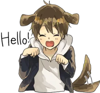 👋 Hello! Kartun, Anjing, Binatang, Sapaan, Imut telegram sticker
