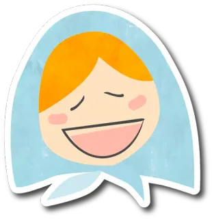 😆 cartoon, sticker, woman, headscarf, smile, illustration whatsapp sticker