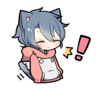 😶 Anime, Chat, Autocollant, Kawaii, Mignon, Dessin animé whatsapp sticker
