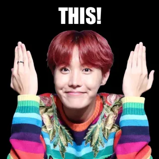 👆 THIS! 제이홉, BTS, 케이팝, 아이돌, 연예인, 가수 telegram sticker