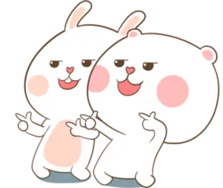 🐽 coelho, urso, desenho animado, animais, fofo, animação, gesto telegram sticker