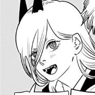 🌟 Power Chainsaw Man อนิเมะ, มังงะ, พาวเวอร์, Chainsaw Man, ปีศาจ, เขา, การ์ตูน whatsapp sticker