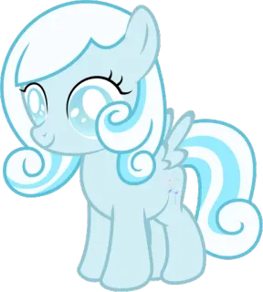 😊 pony, cute, cartoon, horse, animal, light blue, pegasus telegram sticker