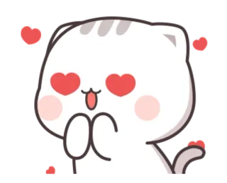 😍 kot, słodki, miłość, serce, kawaii, zwierzę, naklejka telegram sticker