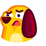 😒 cão, animal, animal de estimação, desenho animado, triste, emoji whatsapp sticker