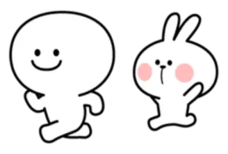 🏃 character, smiley face, bunny, cute, cartoon telegram sticker