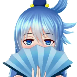 😎 Aqua Konosuba Anime, Gadis, Penggemar, Aqua, Konosuba, Imut, Rambut biru, Gadis anime telegram sticker