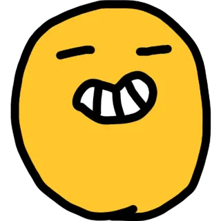 😄 Emoji, Smiley, Cartone animato, Espressione facciale, Giallo, Semplice, Divertente telegram sticker