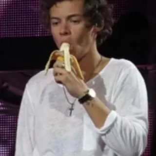 🍌 Harry Styles harry styles, banana, singer, celebrity, eating telegram sticker