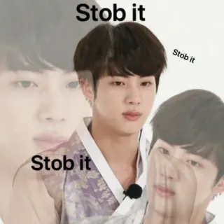 ❌ Stob it meme, funny, kpop, jin, stob it, internet meme telegram sticker