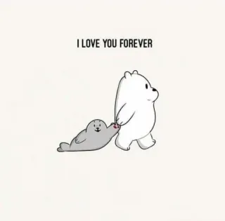 ❤️ I LOVE YOU FOREVER Liebe, süß, Bär, Seehund, Freundschaft, Cartoon whatsapp sticker