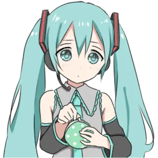 💵 Hatsune Miku hatsune miku, vocaloid, anime, manga, süß, kawaii, mädchen, charakter telegram sticker