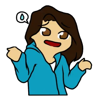 😅 o 만화, 캐릭터, 질문, 혼란스러움, 어깨 으쓱 telegram sticker