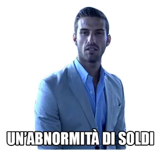 💰 UN'ABNORMITÀ DI SOLDI деньги, костюм, мужчина, итальянец, аномалия, богатый whatsapp sticker