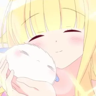 ☁️ Anime, Lindo, Chica, Abrazo, Personaje, Arte whatsapp sticker