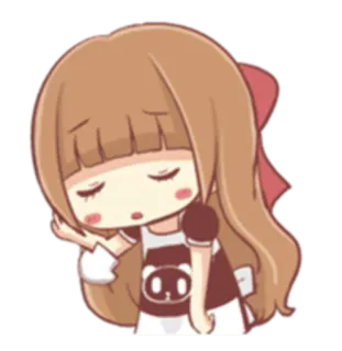😞 traurig, süß, Mädchen, Cartoon, Anime, Chibi telegram sticker