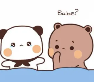 ❤️ Babe? ours, mignon, amour, relation, couple, triste telegram sticker