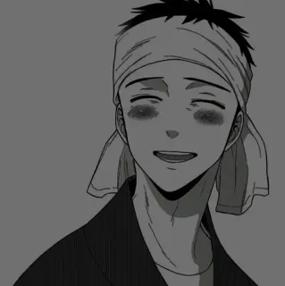 🖤 animé, manga, dessin animé, souriant, homme telegram sticker