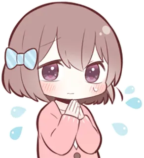 🙏 Аниме, Девушка, Милая, Умоляющая, Плачущая, Каваий, Грустная telegram sticker