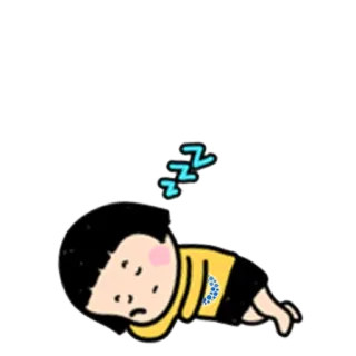 💤 眠い, 疲れた, ぐったり, 睡眠, 漫画, キャラクター telegram sticker
