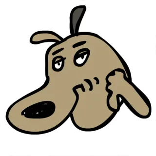 👎 chien, animal, dessin animé, dessin telegram sticker