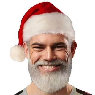🎅 natale, babbo natale, uomo, barba, cappello, sorriso telegram sticker