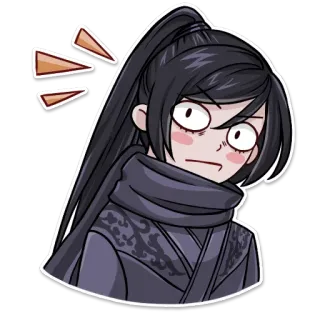 😦 аниме, манга, стикер, мультфильм, удивлен, шокирован telegram sticker