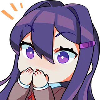 😮 Yuri Doki Doki Literature Club! 애니메이션, 만화, 귀여운, 여자, 치비 telegram sticker