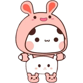 🐰 น่ารัก, กระต่าย, สัตว์, คาวาอิ, สติกเกอร์, การ์ตูน telegram sticker