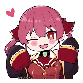 😉 @HAWKS Anime, Carino, Kawaii, Cuore, Capelli rossi, Cartone animato whatsapp sticker
