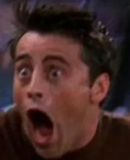 😱 Joey Tribbiani Friends shocked, surprised, tv show, comedy, funny face telegram sticker