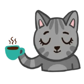 ☕ gato, café, fofo, animal, adesivo, bebida, relaxante telegram sticker