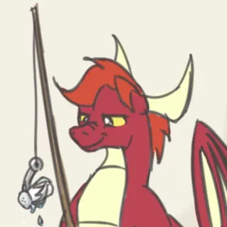 🍴 smok, kreskówka, wędkarstwo, zwierzę, postać, fantasy, czerwony smok telegram sticker