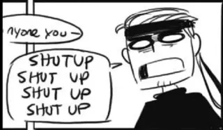 😫 shut up anime, comic, cartoon, shut up, angry telegram sticker