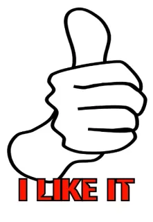 👍 I LIKE IT pouce levé, j'aime, main dessinée, approbation, positif telegram sticker